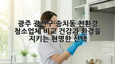 광주 광산구 송치동 친환경 청소업체 비교: 건강과 환경을 지키는 현명한 선택! ✨